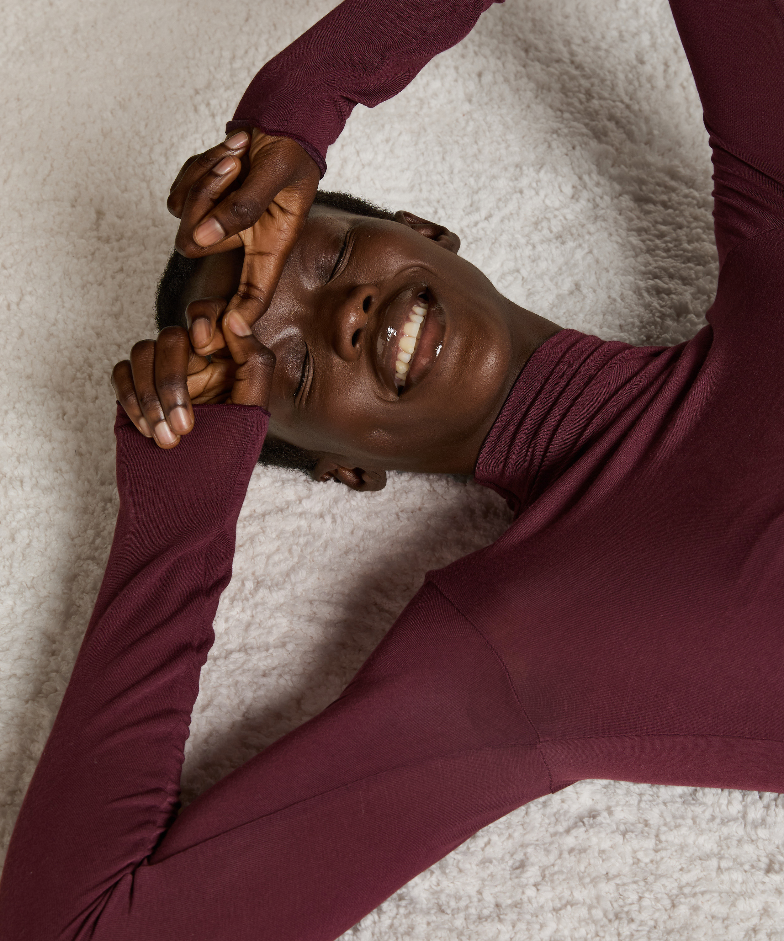 super soft rullekrave bluse med cashmere, Lilla, main