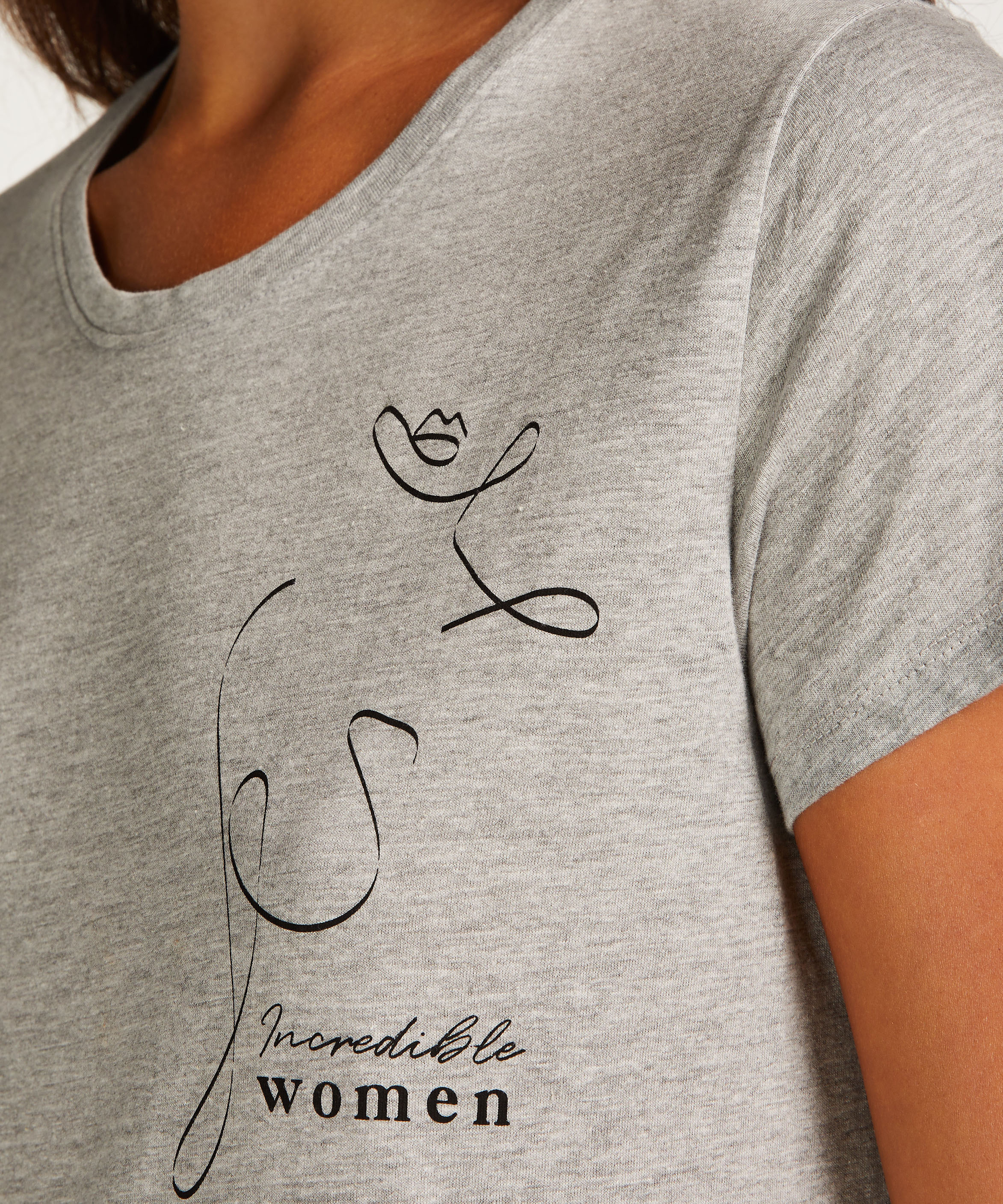 Natskjorte rund hals, Grå, main