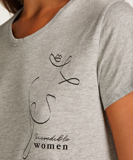 Natskjorte rund hals, Grå