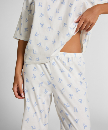 Pyjama Set Cotton Jersey Long, Hvid