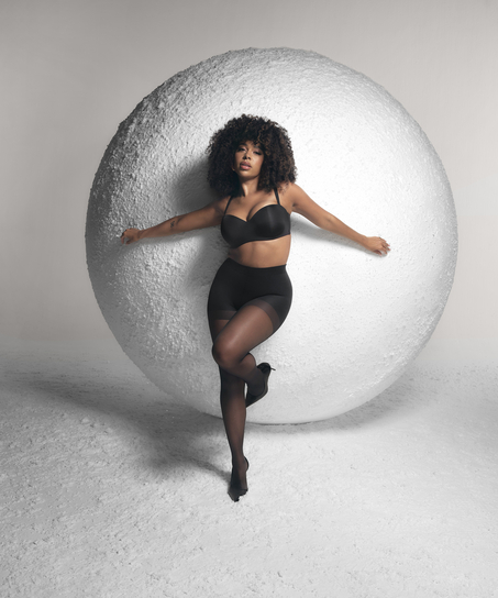 Formstøbt stropløs bøjle-bh med pushup Smooth, Sort