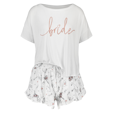 Bridal kort pyjamas, hvid