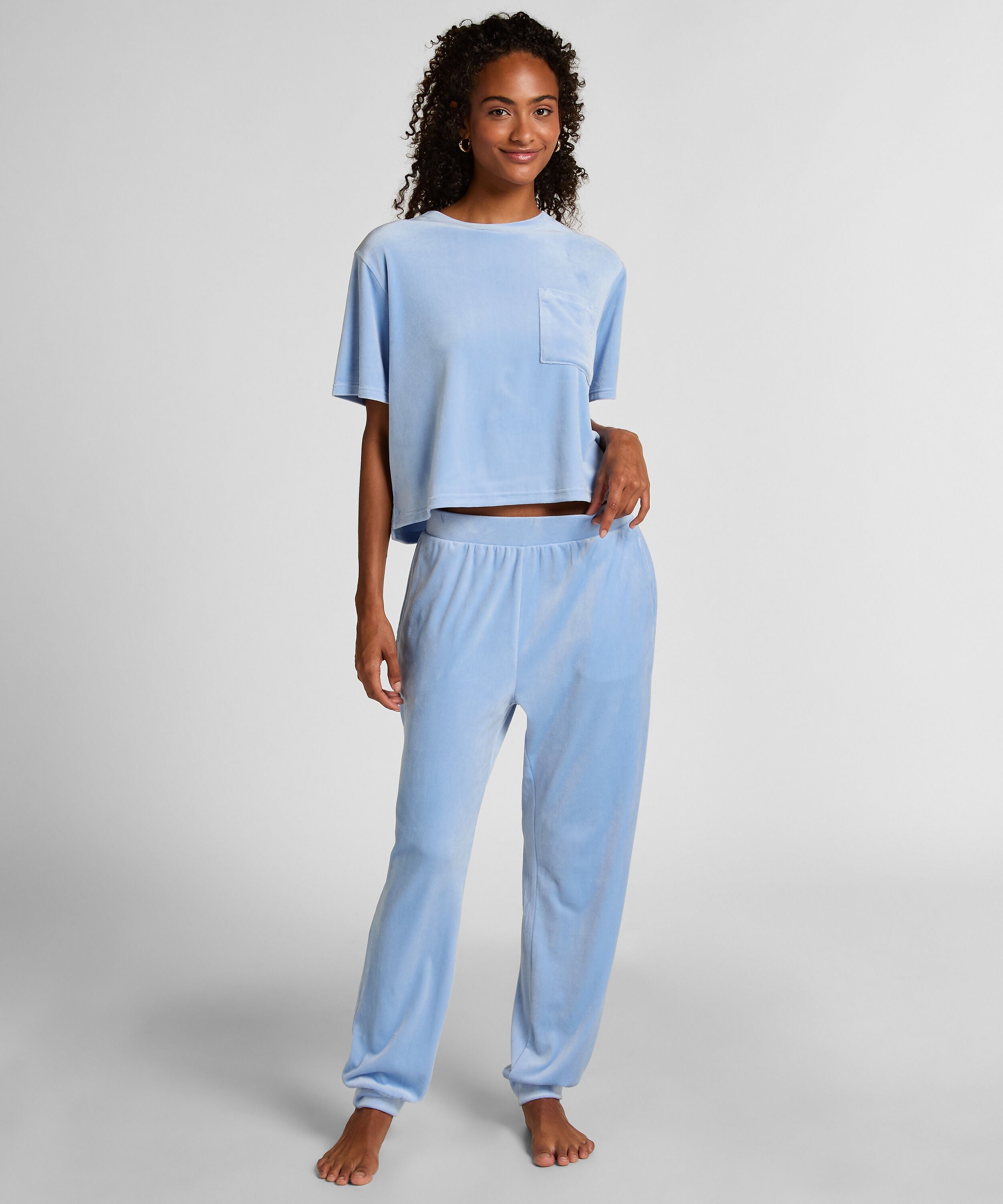 Joggingbukser Velours, Blå