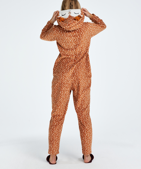 Onesie Fleece Rensdyr, Brown