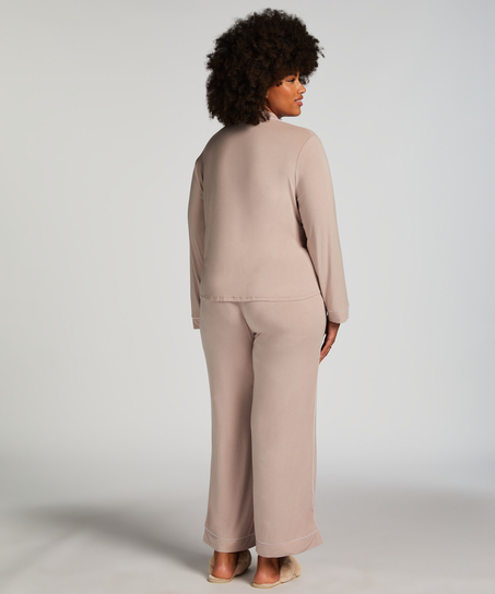 Langærmet jerseyjakke Essential, Beige