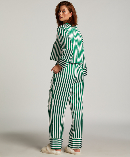 Langærmet satinjakke, Grøn