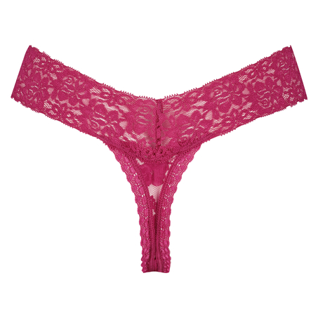 G-streng Floral lace, pink