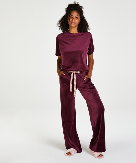 Tall Pyjamasbukser velour, Lilla