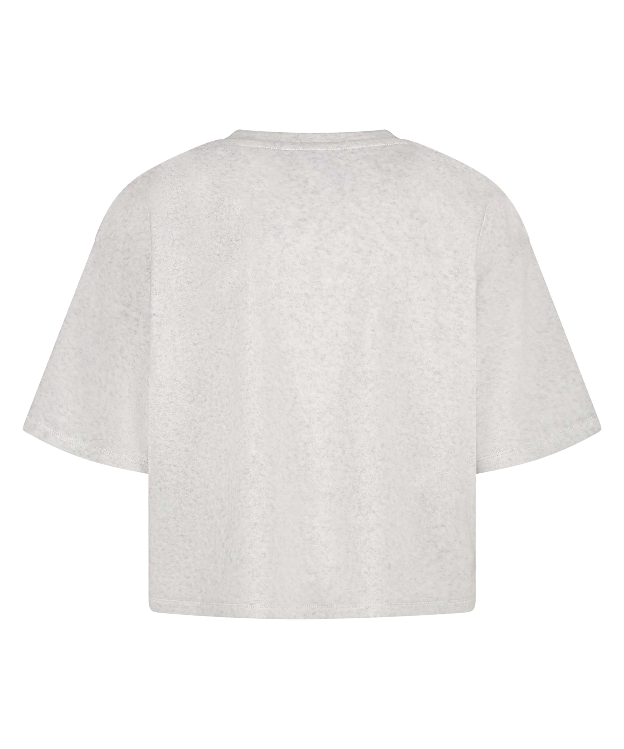 Top korte ærmer velour, Grå, main