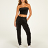 Bandeau-top velour, Sort