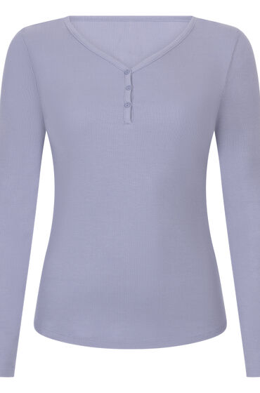 Hunkemöller Langærmet pyjamastop Henley lilla