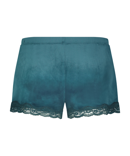 Shorts velour Lace, Blå