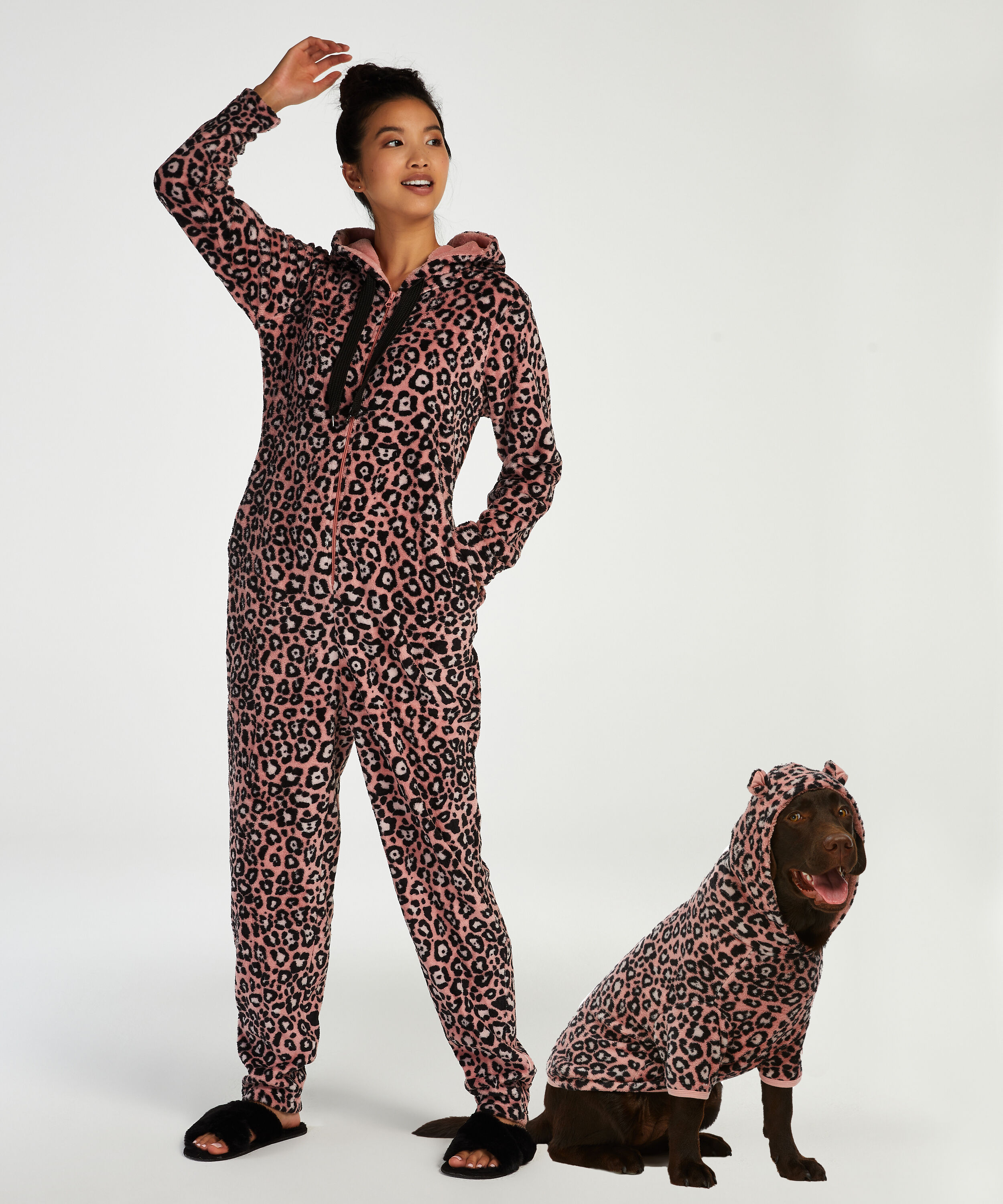 Onesie-jumpsuit Leopard, pink