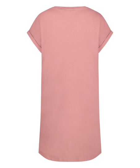 Nat-T-shirt med rund hals, pink