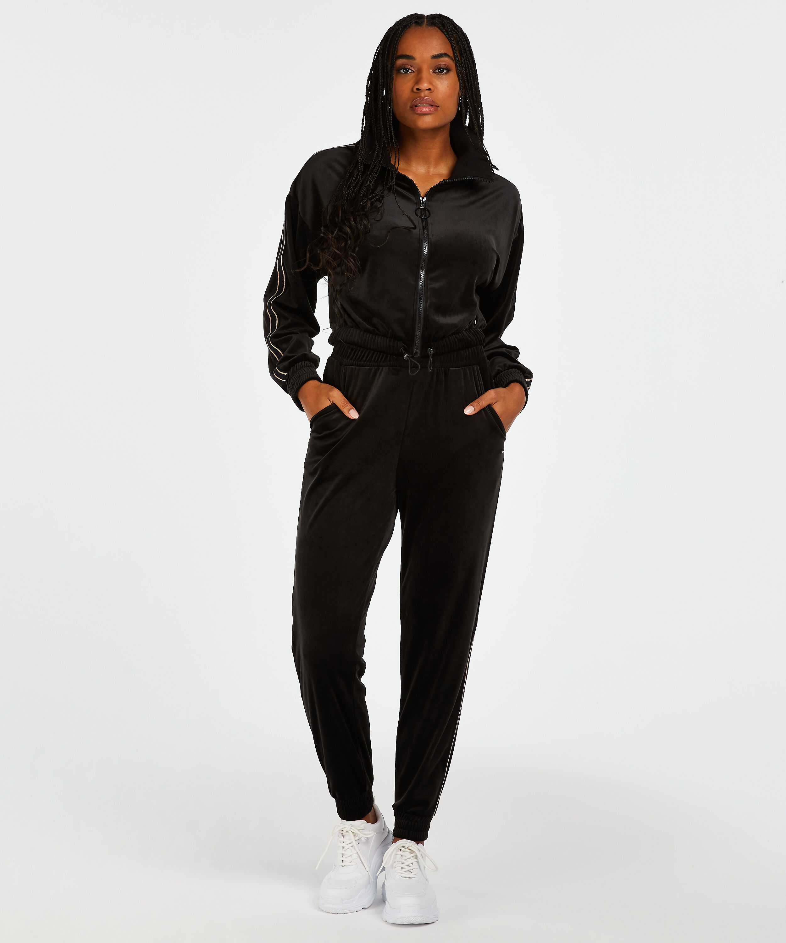 HKMX Sportsbukser Velour, sort