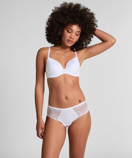 Superslip Lace Midi, Hvid