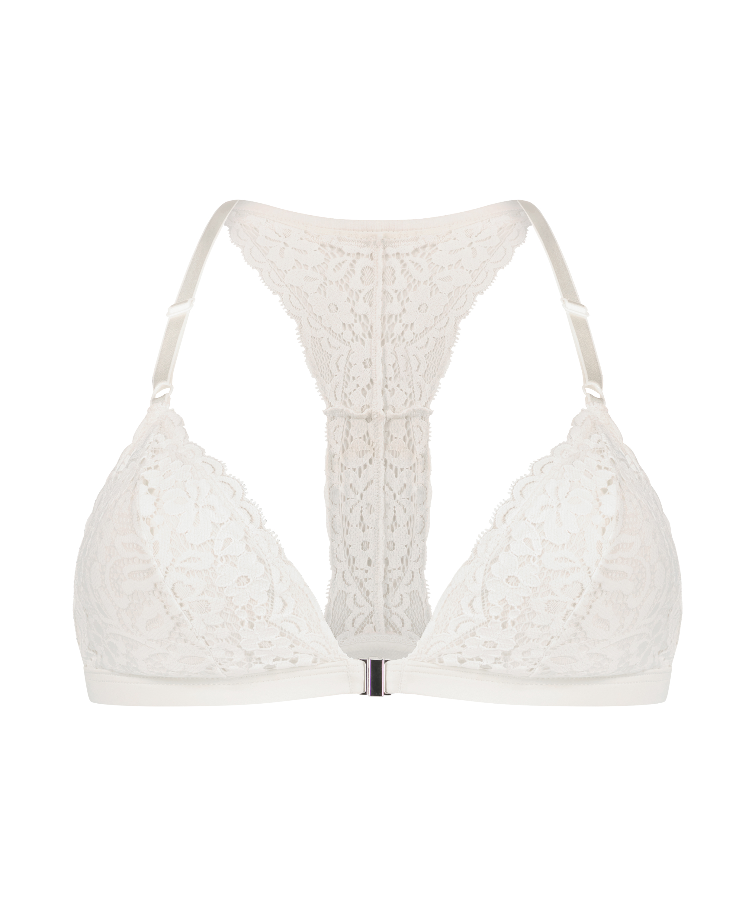 Rose vatteret trekantsbralette, Hvid, main