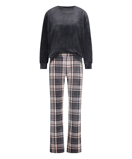 Velour pyjamassæt, Grå