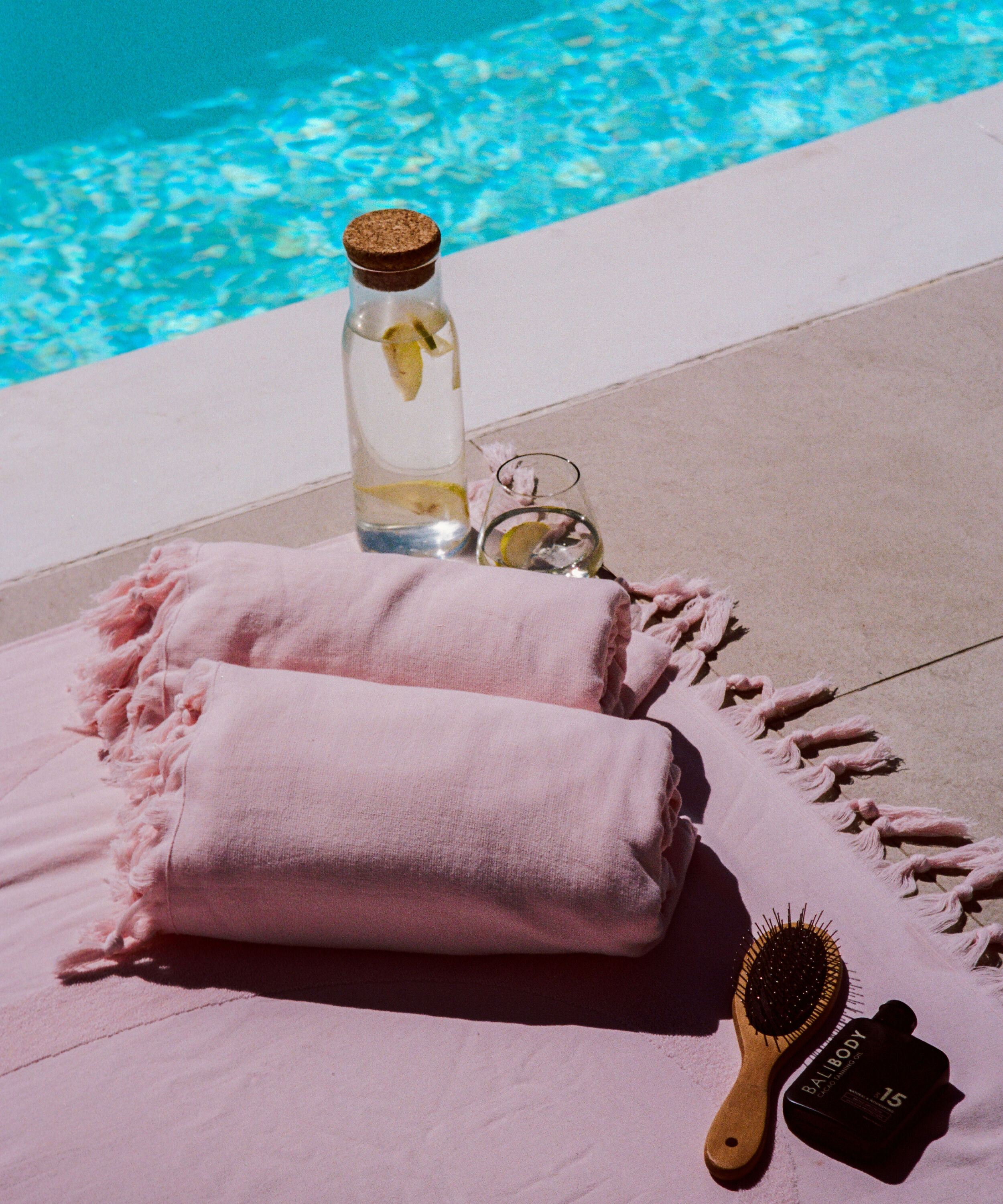 BRANDED COTTON TOWEL, Lyserød