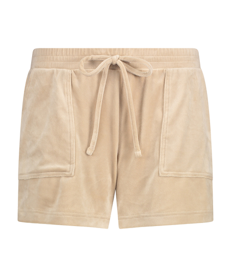 Fl&oslash;jlsshorts med lomme, Beige