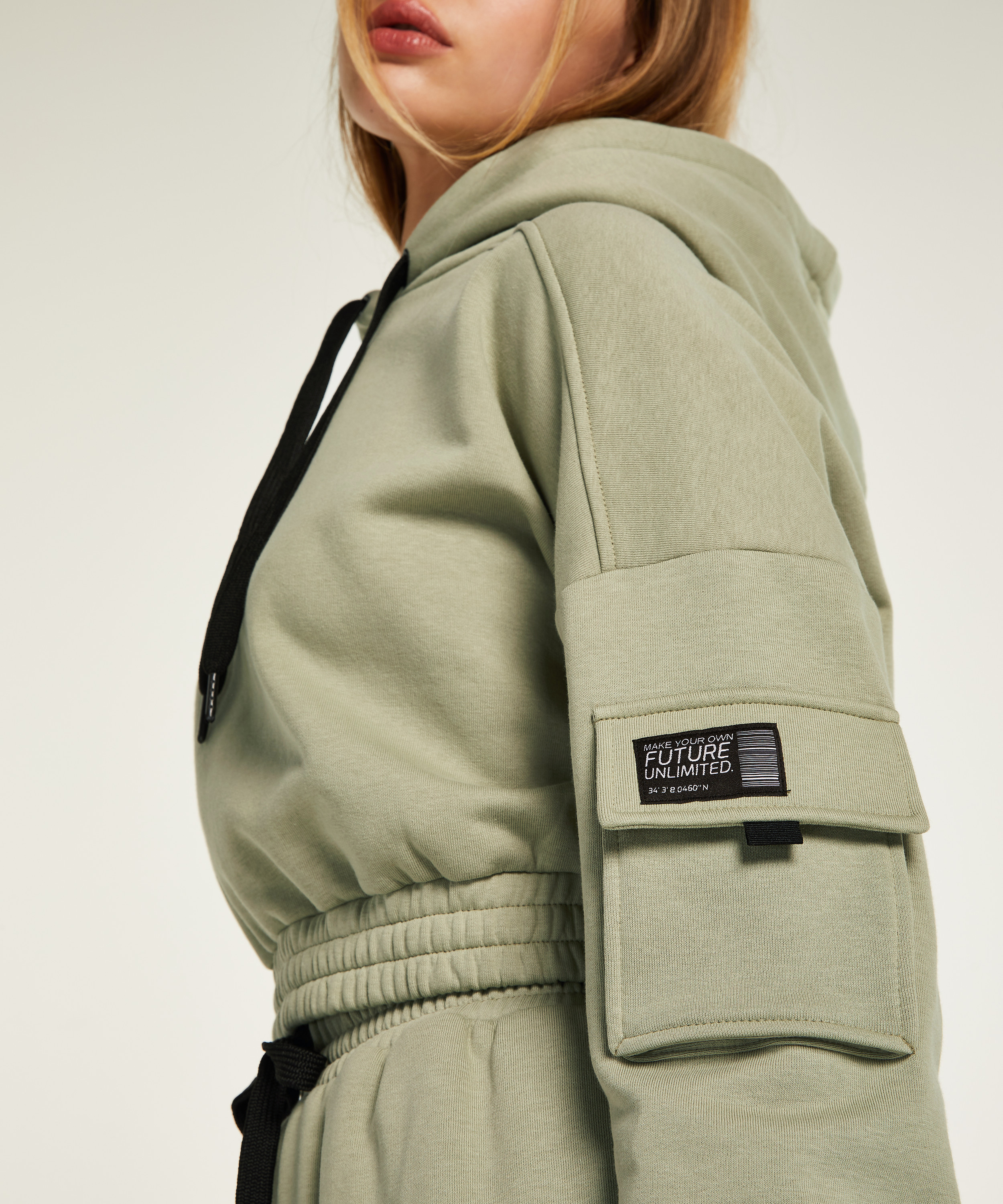 Mavehættetrøje Sweat Kim Petras, Grøn, main