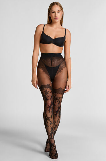 Hunkemöller Strømpebukser 20 Denier Lace Sort