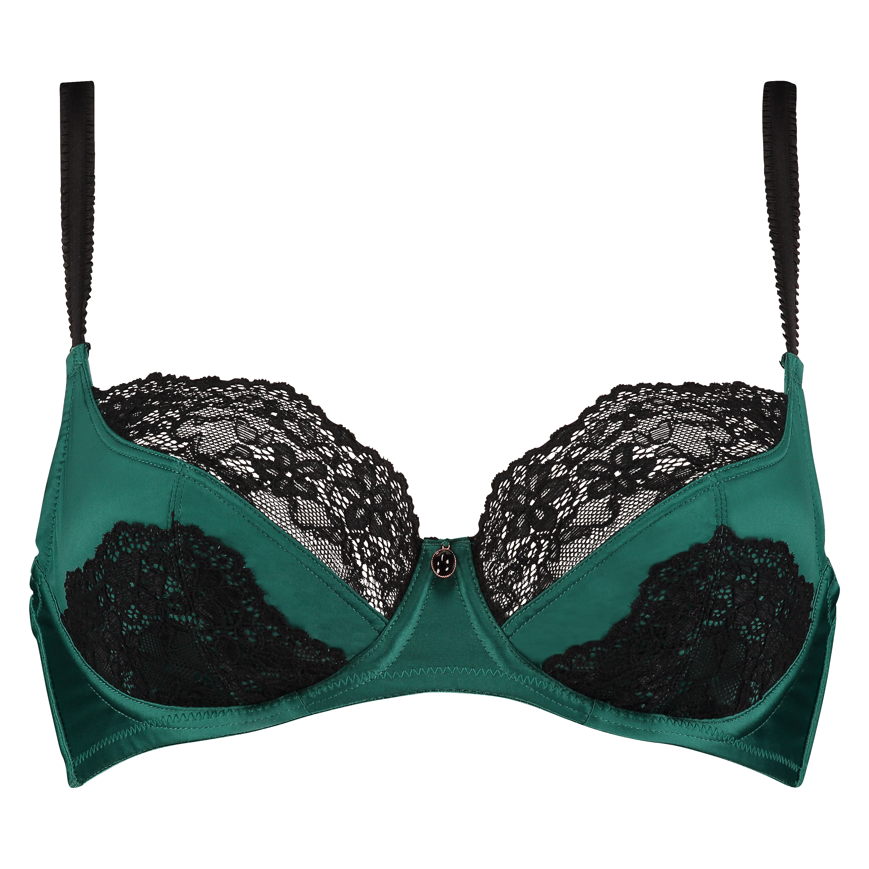 Non-padded underwired bra Loulou, gr&oslash;n, main