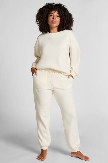 Hunkemöller Joggingbukser sporty fleece hvid