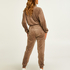 Tall joggingbukser velour, Brown