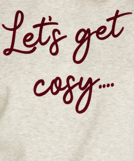 Langærmet Hættetrøje, Beige