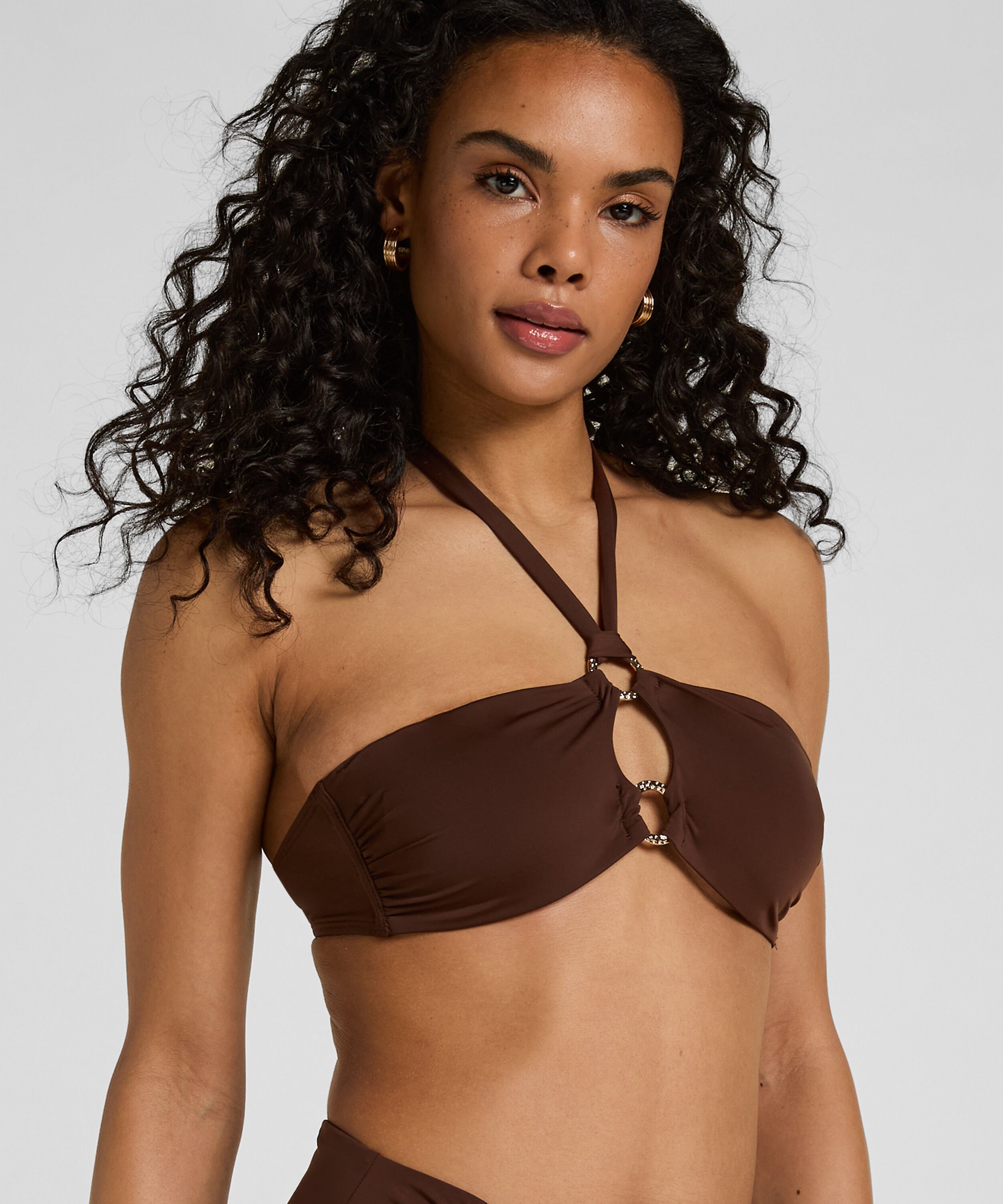 Bandeau Bikini Top Madrid, Brun