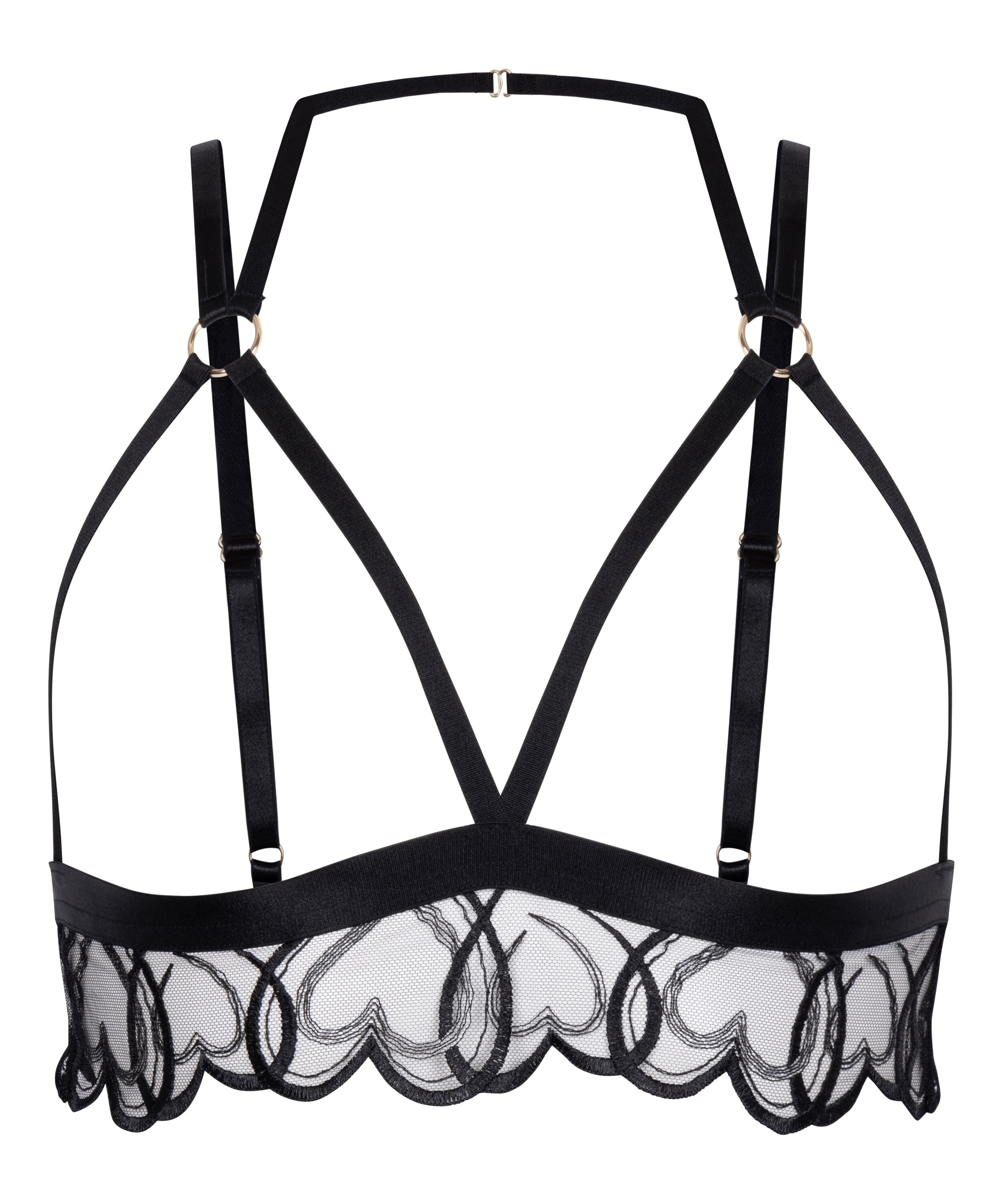 Olivia &aring;ben bralette, Sort
