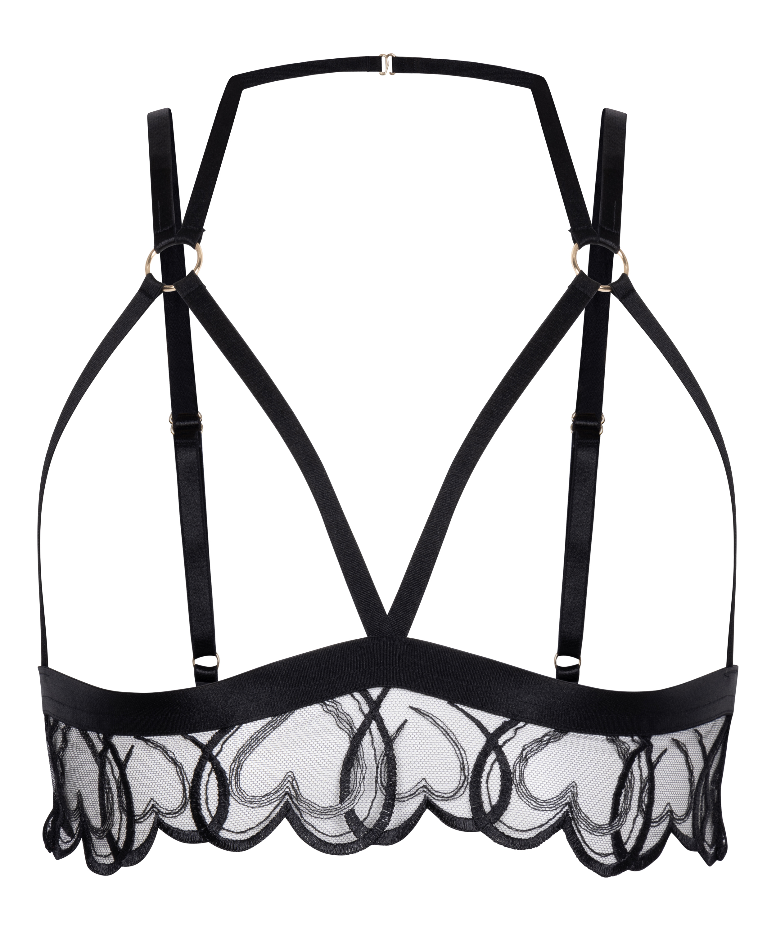 Olivia åben bralette, Sort, main