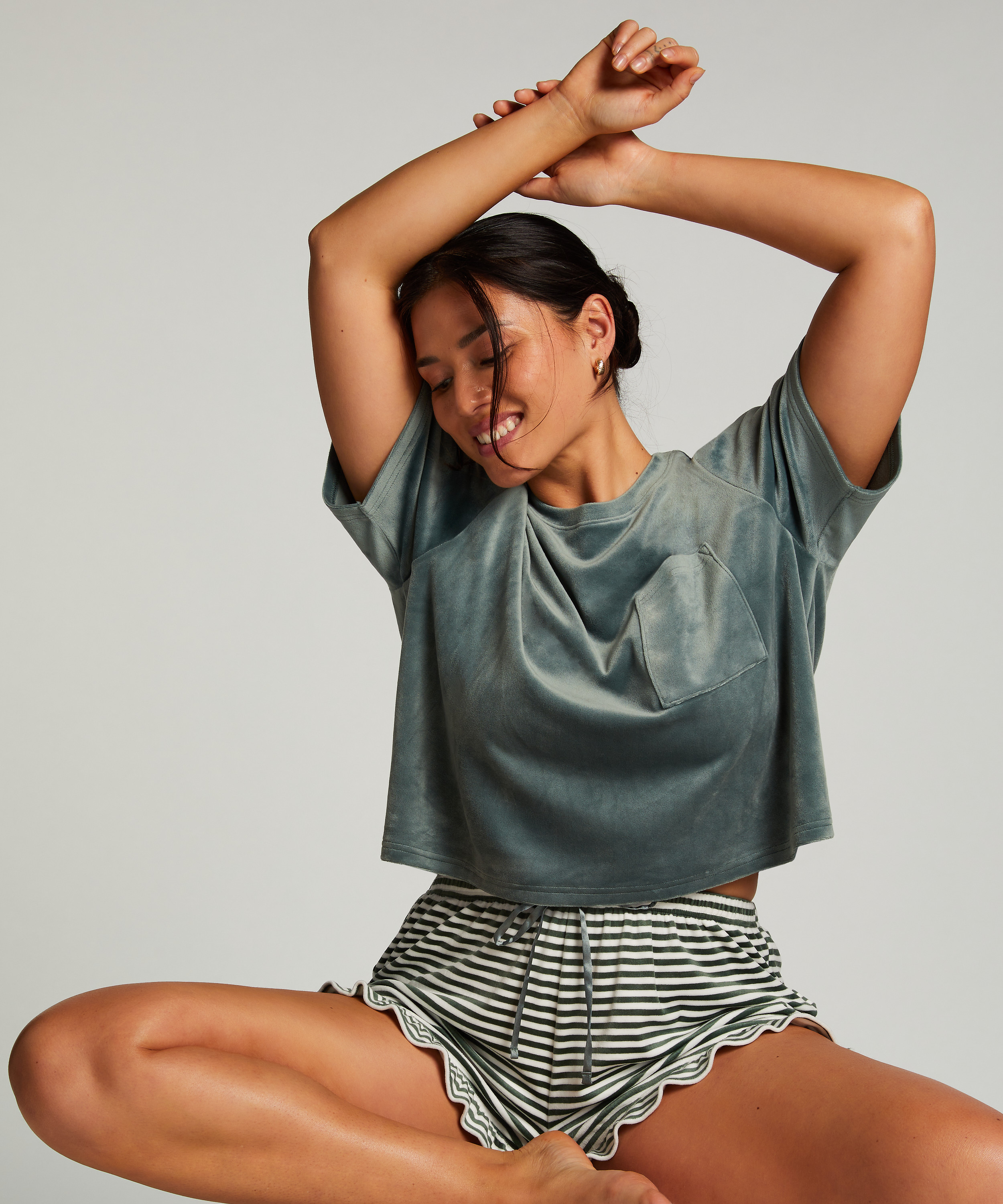 Shorts Velourflæse, grøn, main