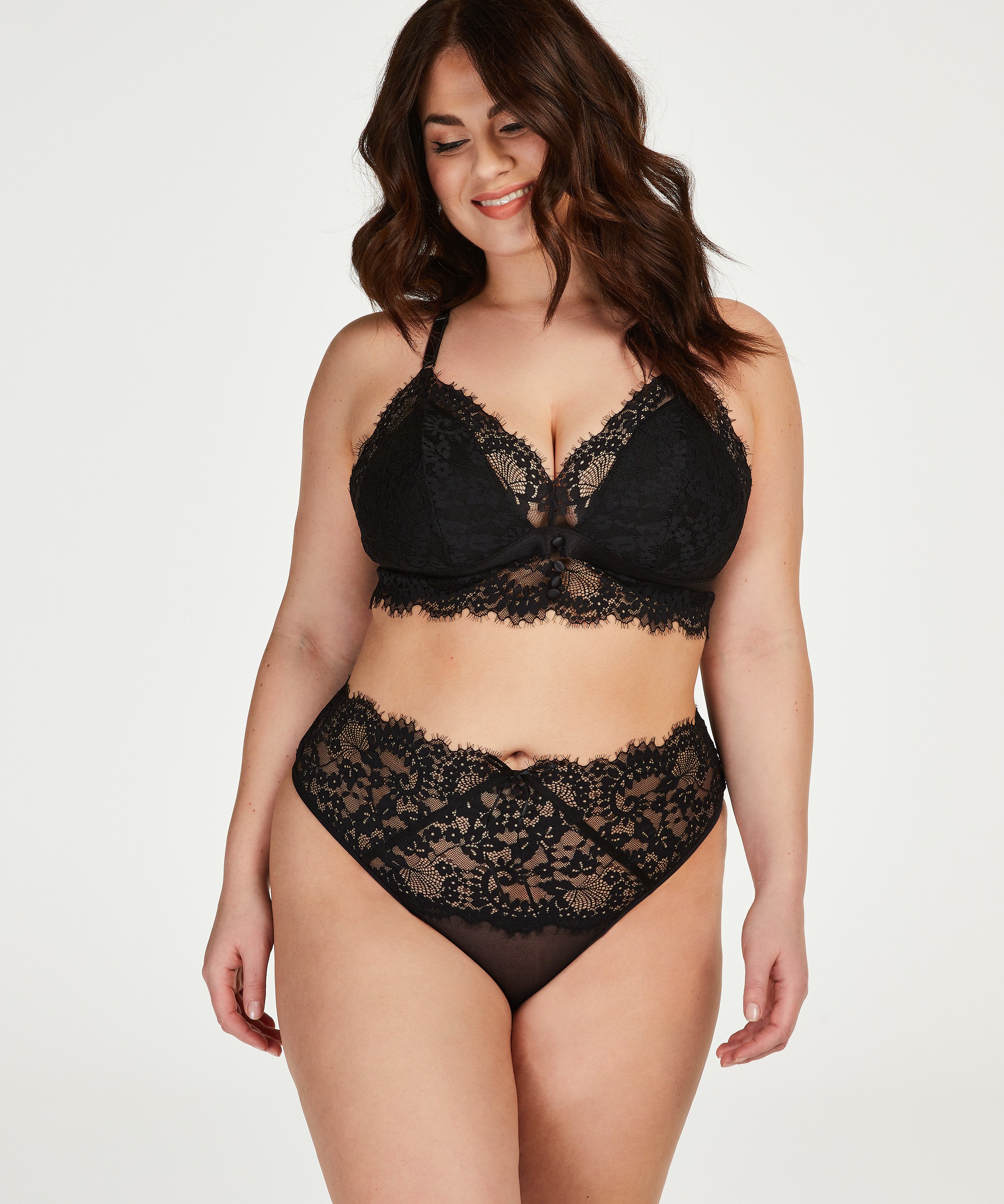 Olivia h&oslash;jtaljet g-streng Curvy, sort, main