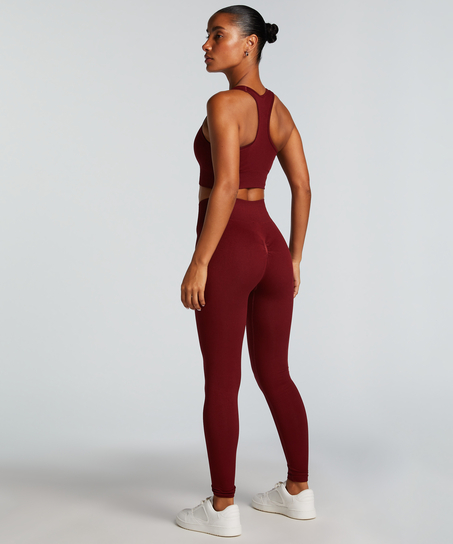 HKMX High waisted sømløse sportsleggings, Rød