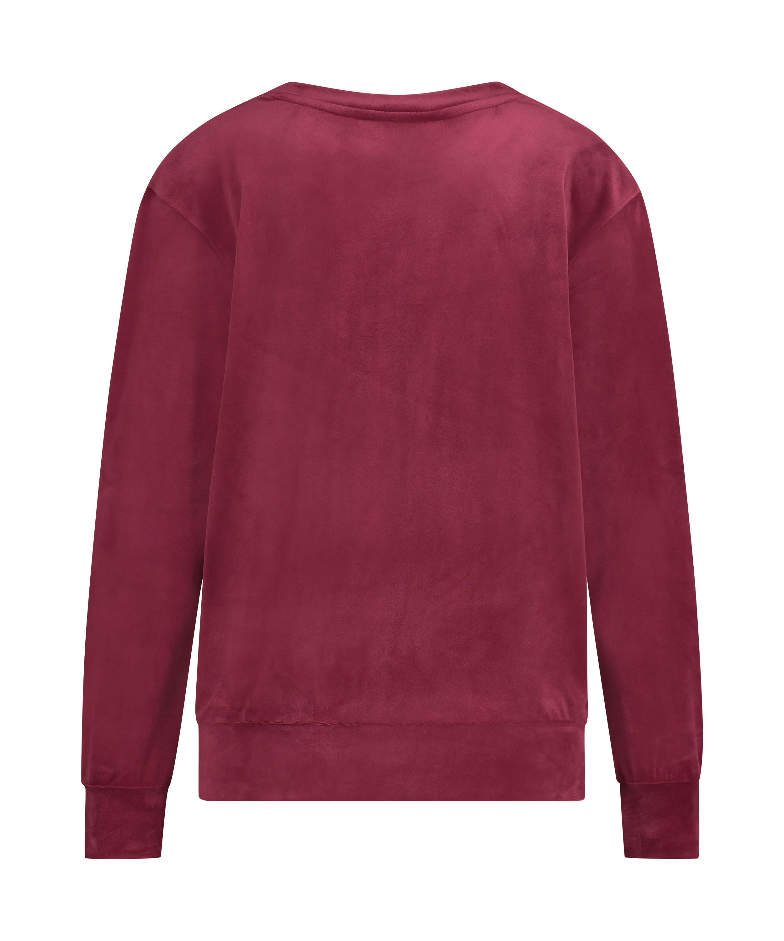 Top Velour lange &aelig;rmer, R&oslash;d, main