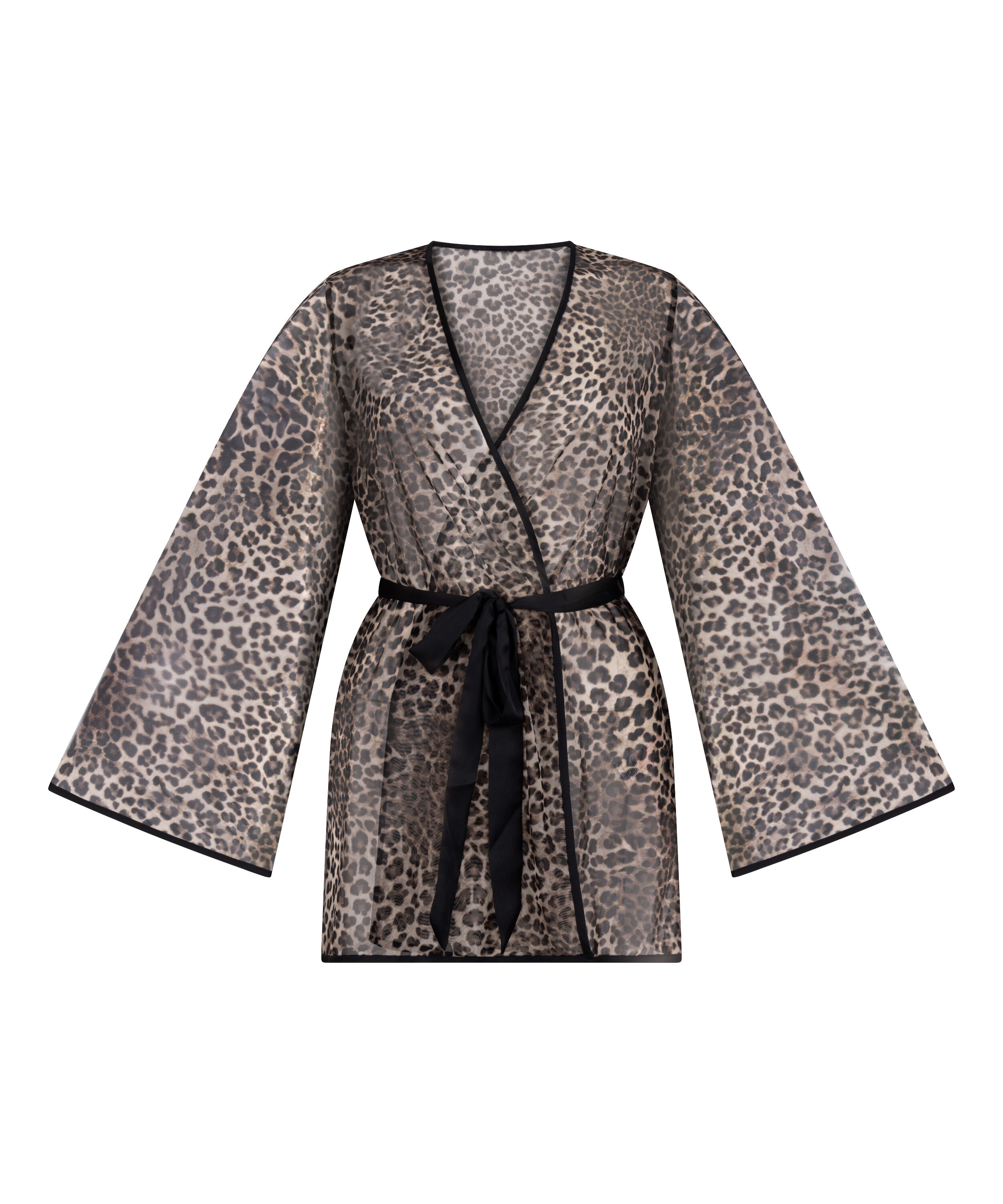 Kimono i leopardprintet mesh