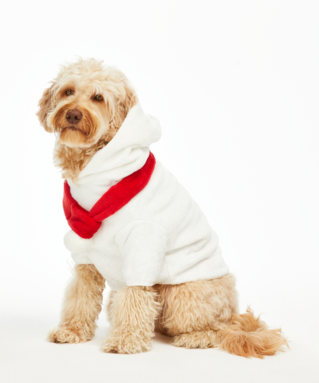 Fleece hunde-onesie, Hvid