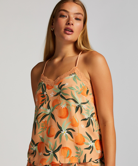 Cami top Woven Lace, Lyserød