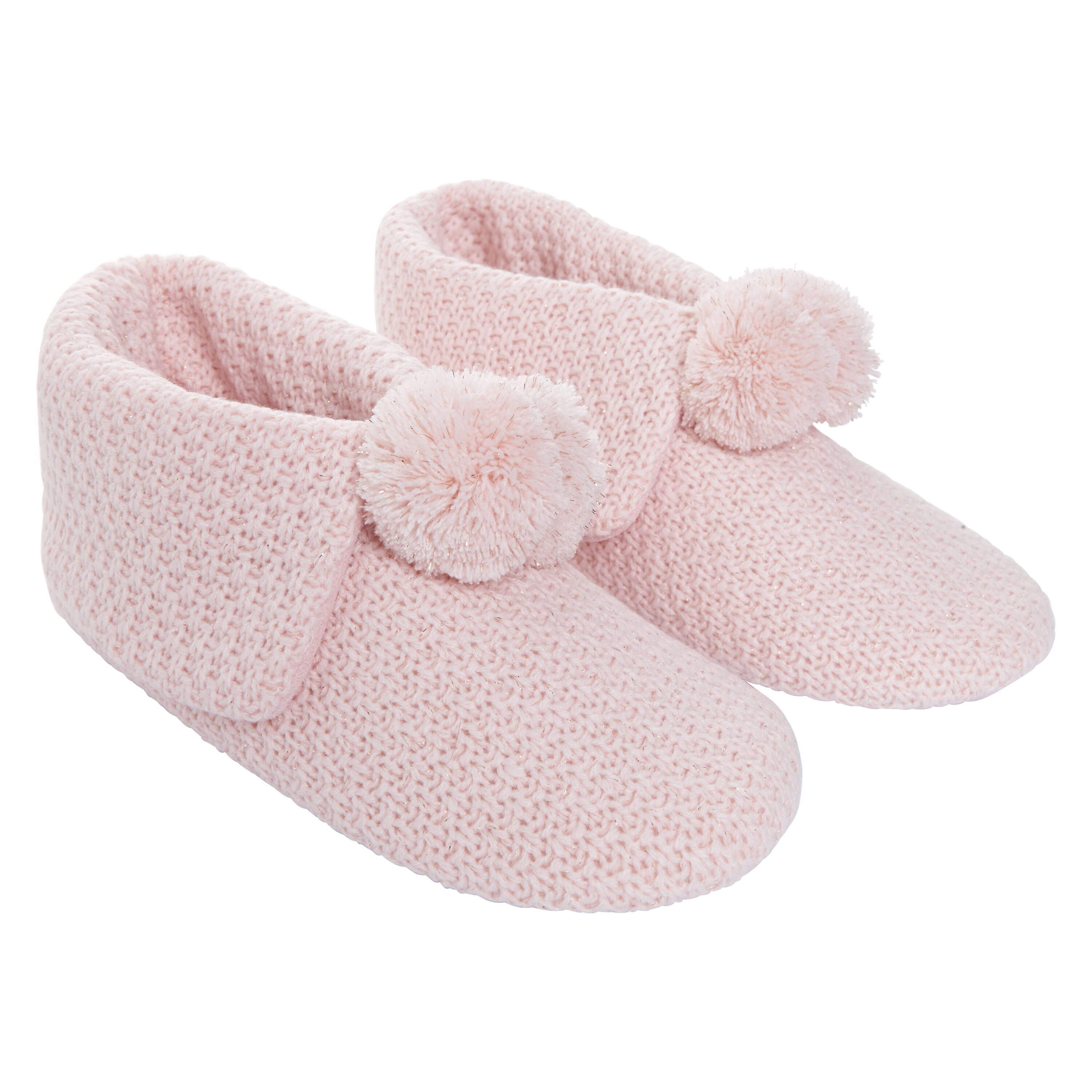 Boot slippers Flod over knitted, pink
