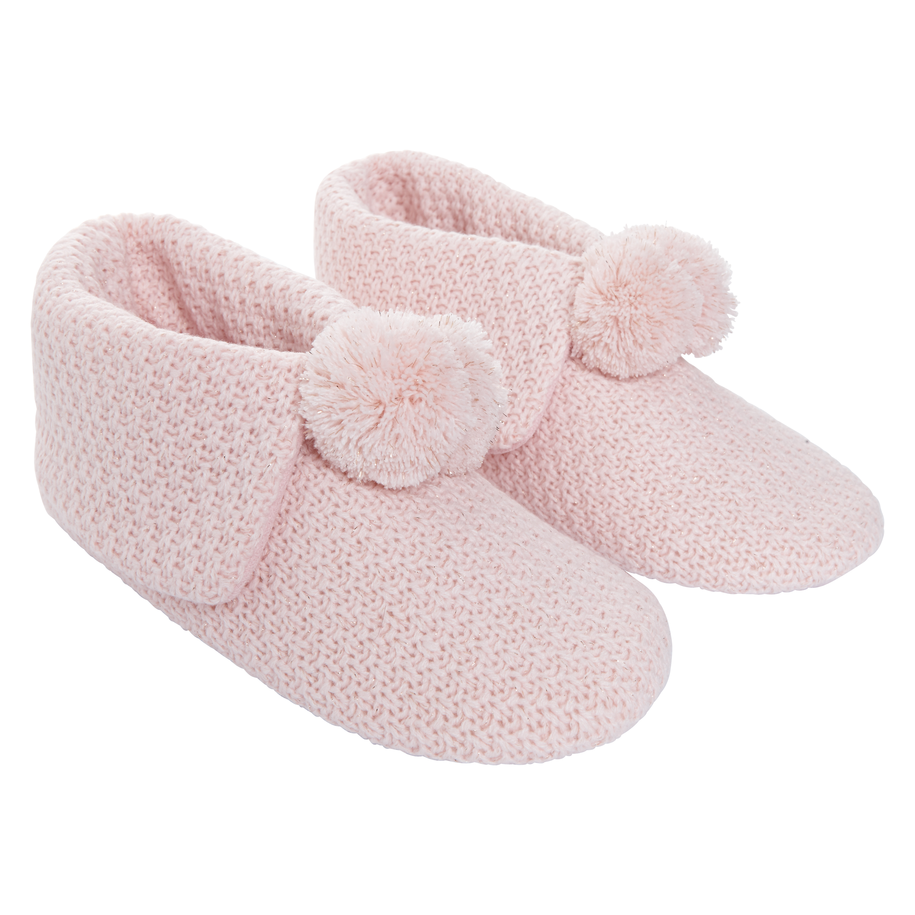 Boot slippers Flod over knitted, pink, main