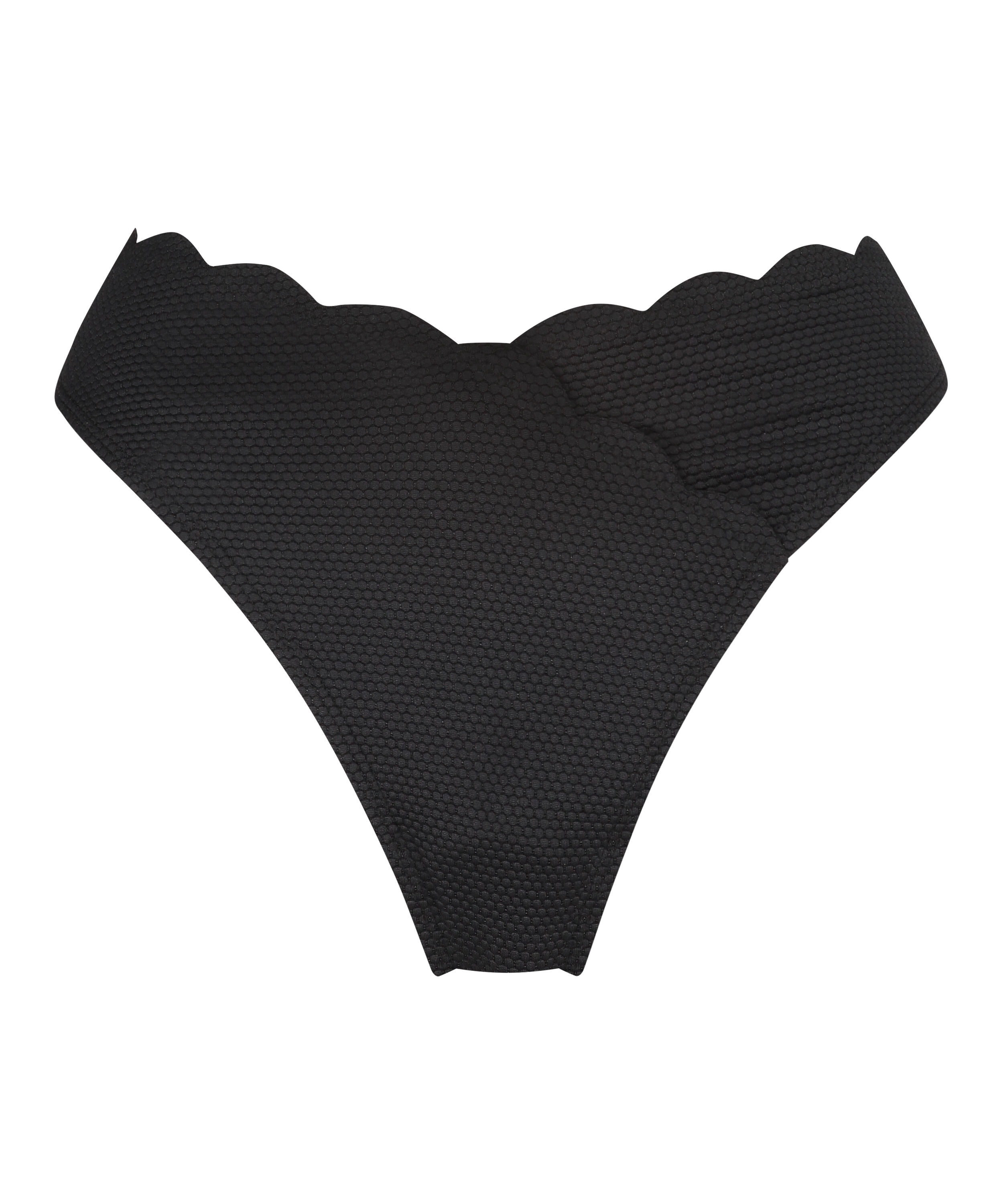 Højskåret Bikinitrusse Scallop, Sort