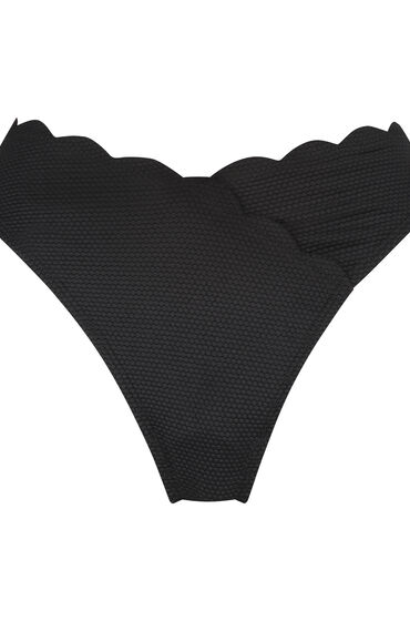 Hunkemöller Højskåret Bikinitrusse Scallop Sort
