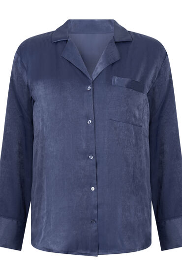 Hunkemöller Langærmet satinjakke Ayla blå