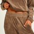 Petite joggingbukser velour, Brown