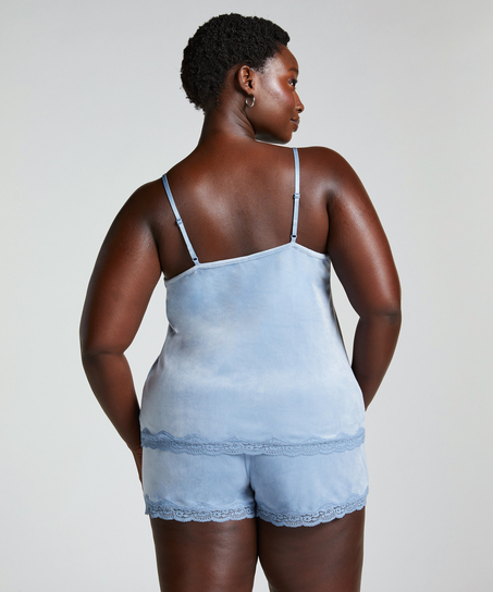 Cami top Velours Lace, Bl&aring;
