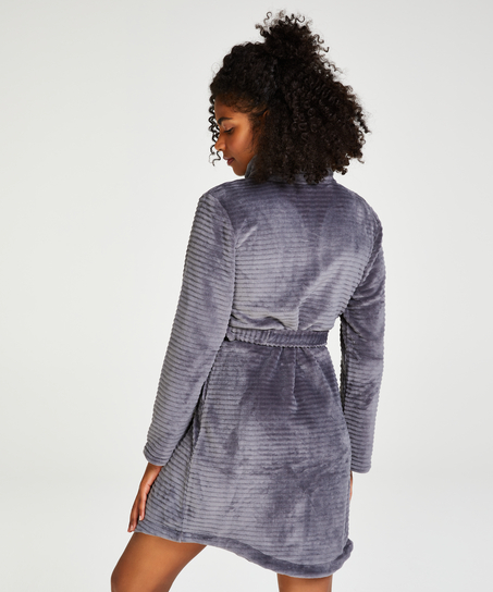 Badekåbe Zip Fleece, Grå