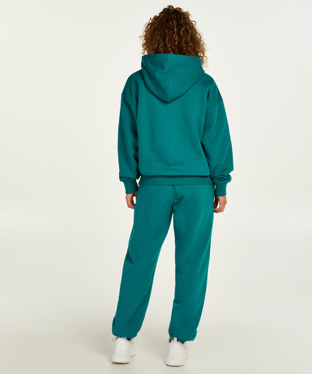 Sweat-hættetrøje i overstørrelse, grøn