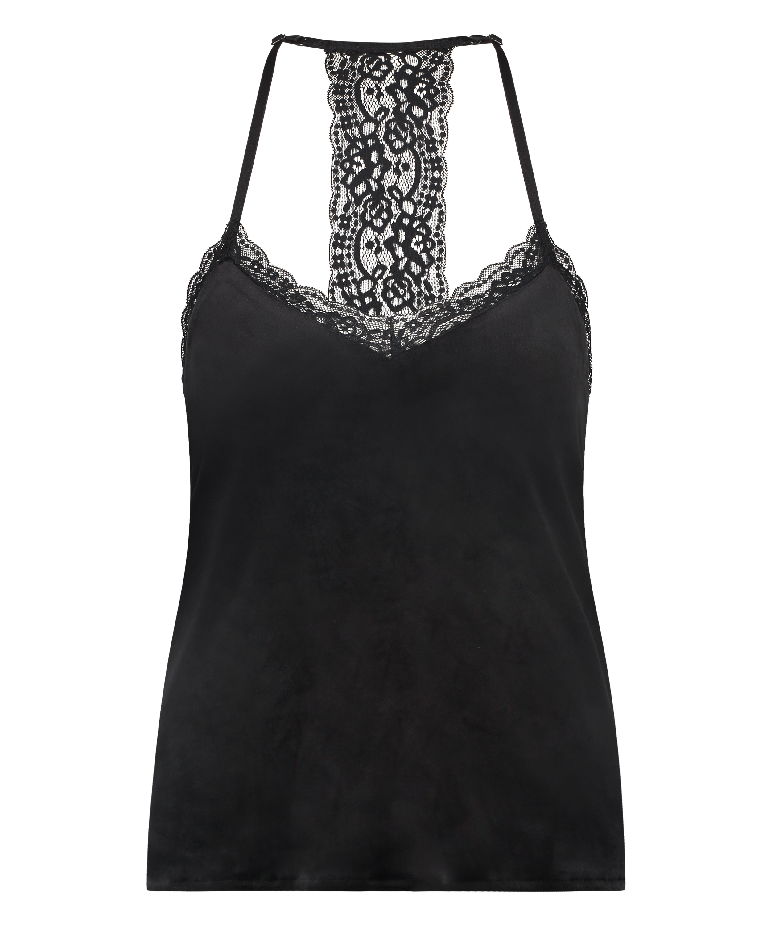 Velours Lace cami, Sort, main